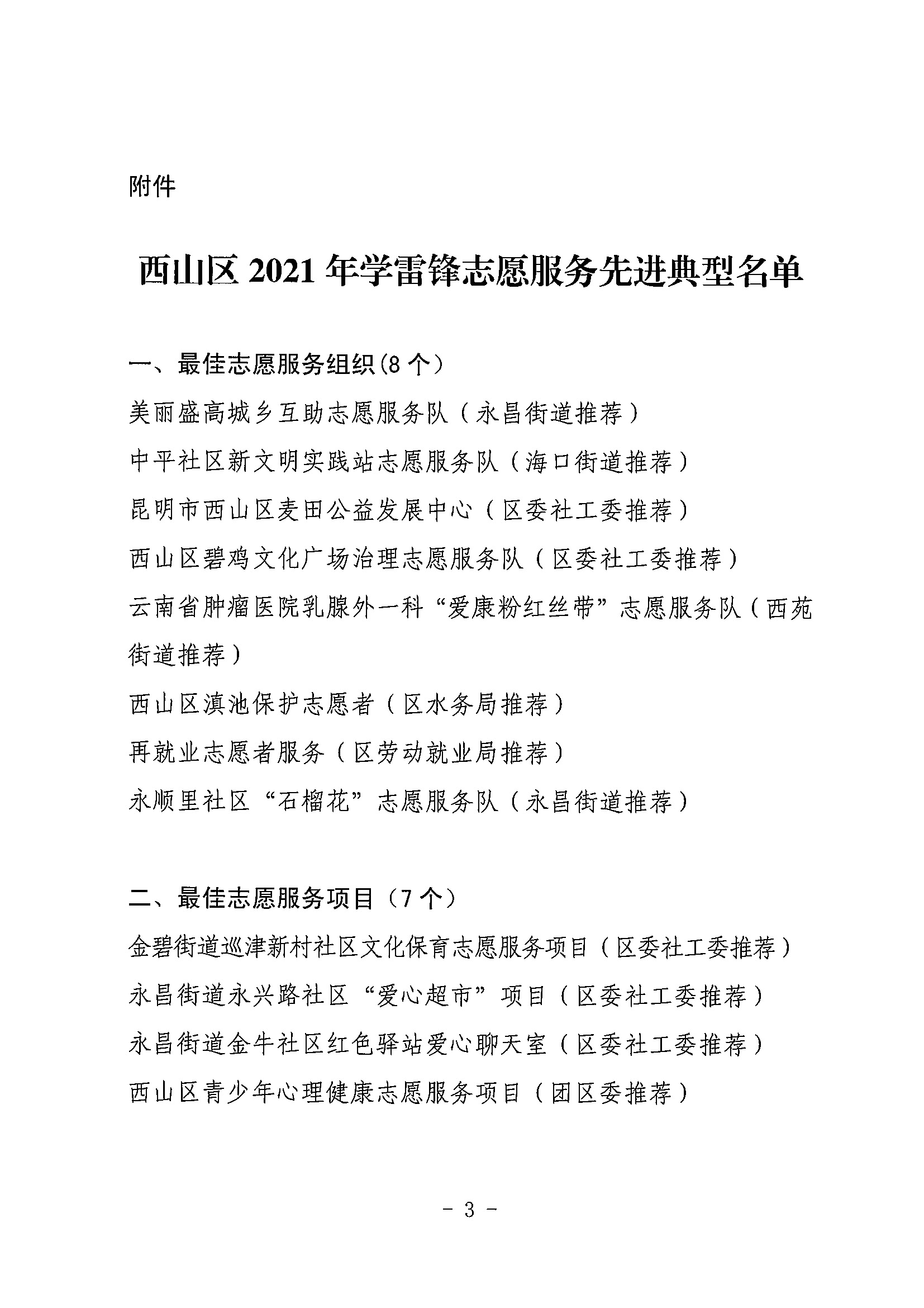 西文明委〔2021〕9号 关于授予“西山区2021年学雷锋志愿服务先进典型”荣誉称号的通报_页面_3